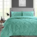 Twin/Twin XL Size Egyptian Cotton 1000 Thread Count Duvet Cover Pinch Ultra Soft & Breathable 3 Piece Luxury Soft Wrinkle Free Cooling Sheet (1 Duvet Cover with 2 Pillowcases Aqua Green)