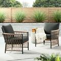 Better Homes & Gardens Lilah 2-Pack Outdoor Wicker Lounge Chairs Black