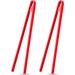 2 Pieces 11.8 Inch Silicone Trivet Tongs for Cooking Silicone Tongs Kitchen Utensils Heat Resistant Non-Stick Silicone Food Tongs Cooking Tongs BBQ Grilling Tongs (Red)