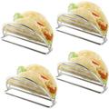 Holder Stainless Steel Holders Stands Set of 4 Racks Holds Soft or Hard Shell Tacos - for Burritos and Tortillas Holder