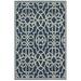 Style Haven Martinique Ornate Trellis Indoor Outdoor Blue/Off-White Area Rug 1 10 x 2 10 2 x 3 Accent Outdoor Indoor Entryway Bathroom Patio