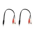 Trjgtas 2Pcs 3.5mm Stereo Adapter Headphone Jack to 2 RCA Jack Adapter Audio Cable 3.5mm Male to 2X RCA Female