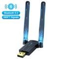 Zexmte USB Bluetooth Adapter PC with Antennas 5.3 Bluetooth USB Dongle 590FT Long Range signals Bluetooth Receiver Adapter EDR for Windows 11/10/8 Plug & Play for Laptop