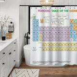 Updated Periodic Table of Elements Fabric Shower Curtains for Chemistry Students and Teacher Use as Poster. 71 X 71