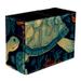 Sea Turtle Pattern PVC Leather Brush Holder and Pen Organizer - Dual Compartment Pen Holder - Stylish Pen Holder and Brush Organizer