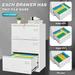 CoSoTower Filing Cabinet Lateral File Cabinet 3 Drawer White Filing Cabinets with Lock Locking Metal File Cabinets Three Drawer Office Cabinet for Legal/Letter/A4/F4 Home Offic