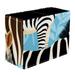 Zebra Pattern PVC Leather Brush Holder and Pen Organizer - Dual Compartment Pen Holder - Stylish Pen Holder and Brush Organizer