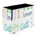 Cute Dog Cat Kitten Colorful Doodle Pattern PVC Leather Brush Holder and Pen Organizer - Dual Compartment Pen Holder - Stylish Pen Holder and Brush Organizer