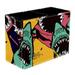 Terrible Shark Green Pink Yellow Pattern PVC Leather Brush Holder and Pen Organizer - Dual Compartment Pen Holder - Stylish Pen Holder and Brush Organizer