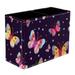 Decorative Colorful Butterflies Navy Pattern PVC Leather Brush Holder and Pen Organizer - Dual Compartment Pen Holder - Stylish Pen Holder and Brush Organizer