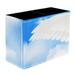 Pentcost White Pigeon Dove Blue Sky Clouds Pattern PVC Leather Brush Holder and Pen Organizer - Dual Compartment Pen Holder - Stylish Pen Holder and Brush Organizer