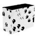 Black White Animal Paws Cats Dogs Claw Pattern PVC Leather Brush Holder and Pen Organizer - Dual Compartment Pen Holder - Stylish Pen Holder and Brush Organizer