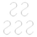 5pcs Heavy Duty S-shaped Hooks Aluminum Alloy Hooks Hanging Hooks Clothes Storage Hangers for Kitchen Bedroom (Silver)