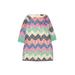 My Michelle Dress - Shift: Green Chevron/Herringbone Skirts & Dresses - Kids Girl's Size 10