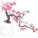 Artificial Plum Blossom Fake Plum Blossom in Pot Artificial Decorative Potted Flower Bonsai