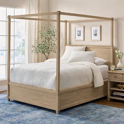 Crawford Convertible Canopy Bed - King, Driftwood ...