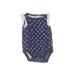 Baby Gap Short Sleeve Onesie: Blue Jacquard Bottoms - Size 3-6 Month