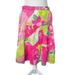 Lilly Pulitzer Skirts | Lilly Pulitzer Womens 2 Pink Floral Port Of Caw Pull On White Label Tiered Skirt | Color: Green/Pink | Size: 2