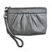 Coach Bags | Coach Gray Leather Wristlet Bag Zip Top Pleated Purse | Color: Gray | Size: Os