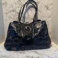 Coach Bags | Coach Signature C Stitch Black Patent Leather Kiss Lock Satchel | Color: Black | Size: Os