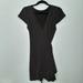 Brandy Melville Dresses | Brandy Melville Black Dot Wrap Dress Women's Lg 12 Mini Cap Sleeve | Color: Black/White | Size: 12