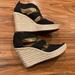 Michael Kors Shoes | Michael Kors Espadrille Berkley Women Black Denim Wedge Platfrom Sandal Sz 10m | Color: Black | Size: 10