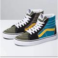 Vans Shoes | New Vans Sk8-Hi Zig Zag Lace Up Green Blue High Tops Sneakers Shoes Sz 7 | Color: Blue/Green | Size: 7