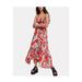Free People Dresses | Intimately Free People Heat Wave Printed Maxi Handkerchief Slip Dress Size S | Color: Red | Size: S