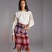 Anthropologie Skirts | Maeve Plaid Blanket Skirt From Anthropologie Size 18w | Color: Pink/Red | Size: 18w