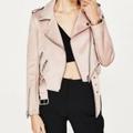 Zara Jackets & Coats | Beautiful Zara Suede Biker Jacket Light Pink- Nwot- Xs | Color: Pink | Size: Xs