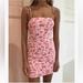 Free People Dresses | Nwt Hansen Gretel Nixon Floral Print Ruched Spaghetti Strap Designer Mini Dress | Color: Pink/Red | Size: S