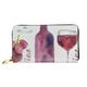 XqmarT Cute Wine Design Wallets Large Capacity Wallet for Men Women Wallets Credit Card Microfiber Leather Wallet