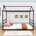 Harper Orchard Tepass Metal Frame House-Shaped Platform Bed Metal in Black | 65 H x 62.2 W x 82.3 D in | Wayfair F1039FE84F494B31A077FA4B8E179AD4