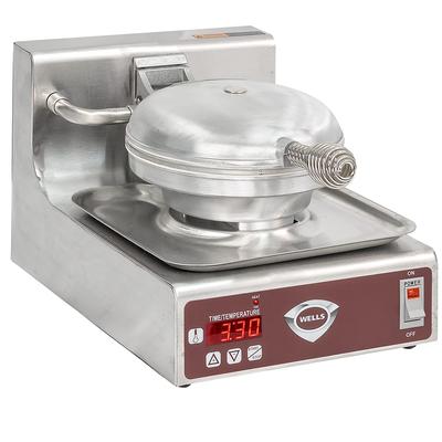 Wells WB-1E Single Classic American Commercial Waffle Maker w/ Cast Aluminum Grids, 900W, 120v/1ph, Stainless Steel