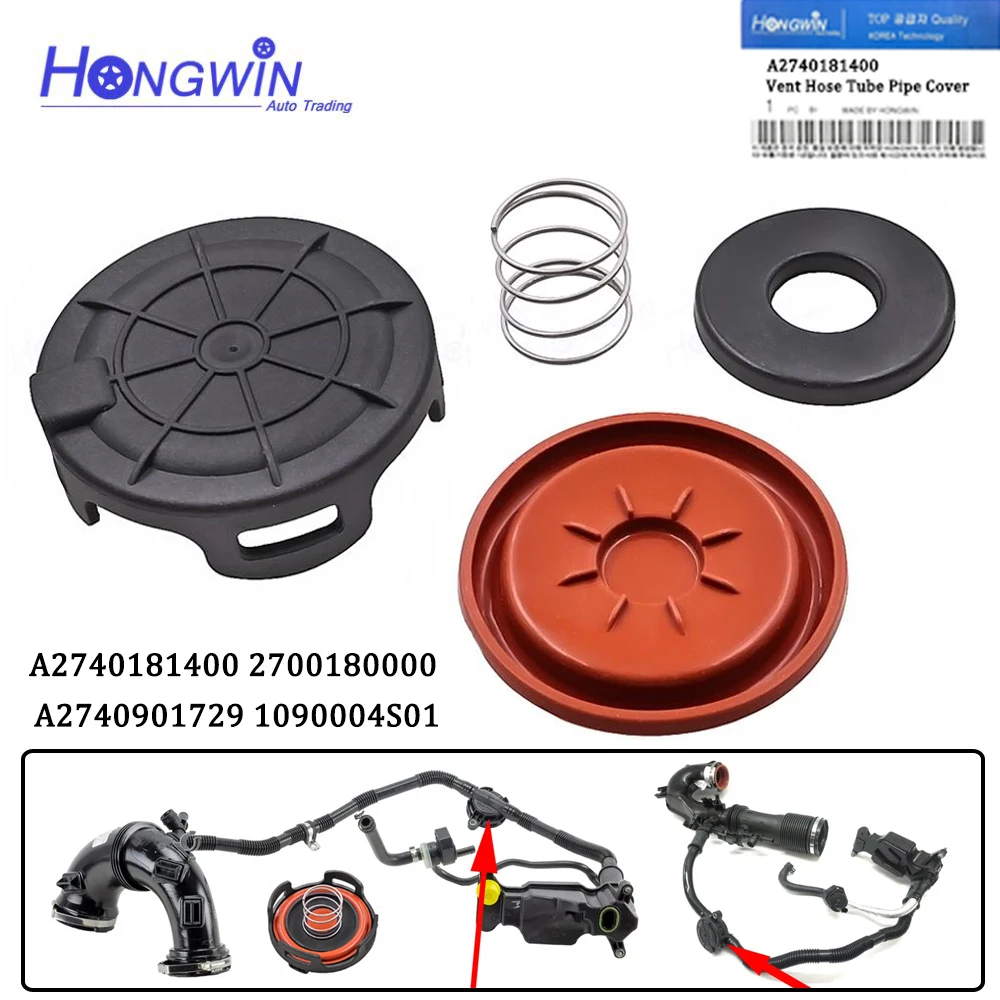 1/5PCS A2740181400 2700180000 A2740901729 A2740180521 Entlüftungsschlauch Rohr Rohr Ventil Abdeckung Für Mercedes-Benz M274 M270 2,0 L Image