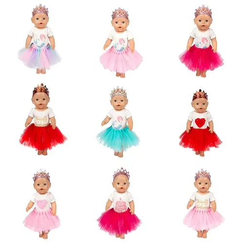 3 stücke In 1 Neue Puppe Kleid Fit Für 43cm Puppen 17inch Reborn Babys Puppe Kleidung