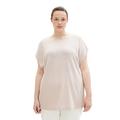 TOM TAILOR Damen 1039967 T-Shirt Top mit Schlitzen, 16339-clouds Grey, 48