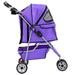 Pet Stroller Jogger Cat Dog Cage 3 Wheels Stroller Travel Folding Carrier Strolling Cart with Cup Holders and Removable Liner 35Lbs Capacity Large Doggie Stroller for Small-Medium Dogs Cats - Purple