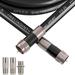 RELIAGINT 35ft RG6 Black 75 ohm Coaxial Cable with F Connector F81 Double Female Adapter Low Loss High-Speed Coax