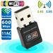 USB Wifi Adapter for Desktop PC 600Mbps Dual Band 2.4G/5GHz Wireless Network Adapter Mini WiFi Dongle for Laptop