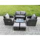 Rattan Garden Furniture Set Patio Conservatory Indoor Outdoor 6 Piece Set with Love Sofa Square Coffee Table