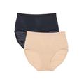 Plus Size Women's 2-Pack Breathable Shadow Stripe Brief by Comfort Choice in Basic Pack (Size 10)