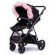 Pram Fur Hood Trim Attachment for Pushchair - shop Only - Light Pink