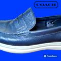 Coach Shoes | Coach Men's Blue Leather Loafers Size 12d | Color: Blue | Size: 12