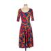 Lularoe Dresses | Lularoe Nicole Midi Floral A-Line Dress | Color: Blue/Orange | Size: S