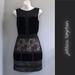 Jessica Simpson Dresses | Jessica Simpson Velvet Lace Sheath Dress Black 4 | Color: Black/Cream | Size: 4