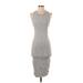 James Perse Casual Dress - Midi: Gray Solid Dresses - Women's Size X-Small