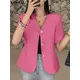 Vonda Frauen Mode Blazer sexy Kurzarm V-Ausschnitt elegante Büro Blazer Sommer taschen einfarbige