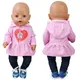 Puppe Kleidung für 43cm Geboren Baby Puppe Leder Kleidung Rosa Puppe Mantel für 17 Inch Baby Puppe