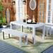 SAFAVIEH Dario Transitional Outdoor Patio 3 Piece Dining Set Grey